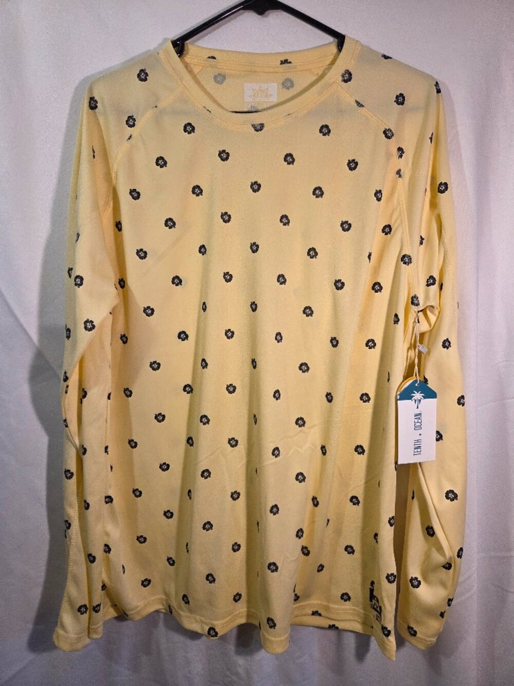 Tenth + Ocean UV Protection Shirt Women’s L Yellow Floral Long Sleeve Beach Top